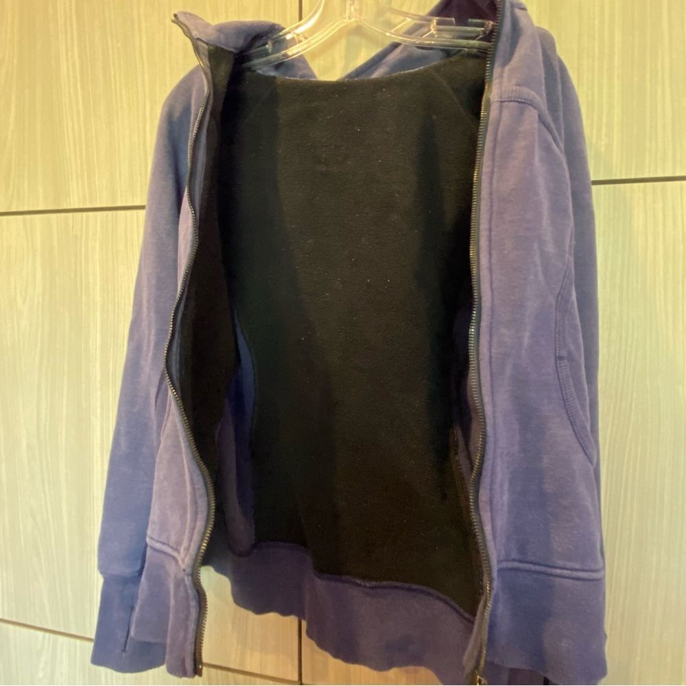 Lululemon Blue Hooded Cuddle Up Size 12 Scuba Zip Jacket - Picture 9 of 10